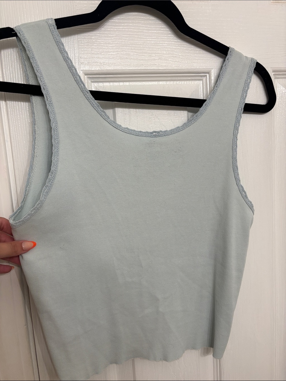 Tilly's Light Blue Ribbed Shell Tank - Picture 4 of 6